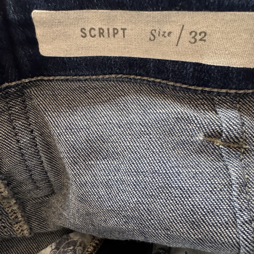 Anthropologie Pilcro Letterpress The Script Tie Back Cropped Bootcut Jeans 32 - Picture 5 of 7